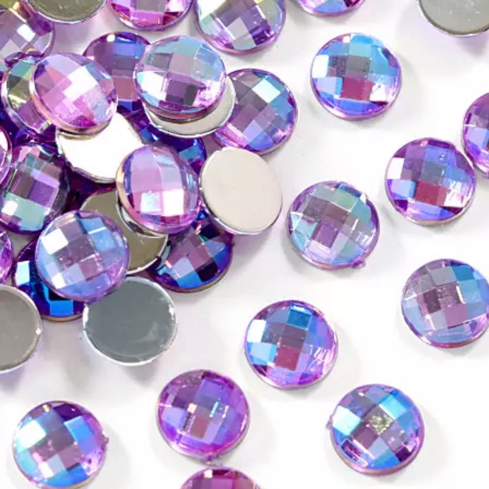 Round Acrylic Gem - Violet AB