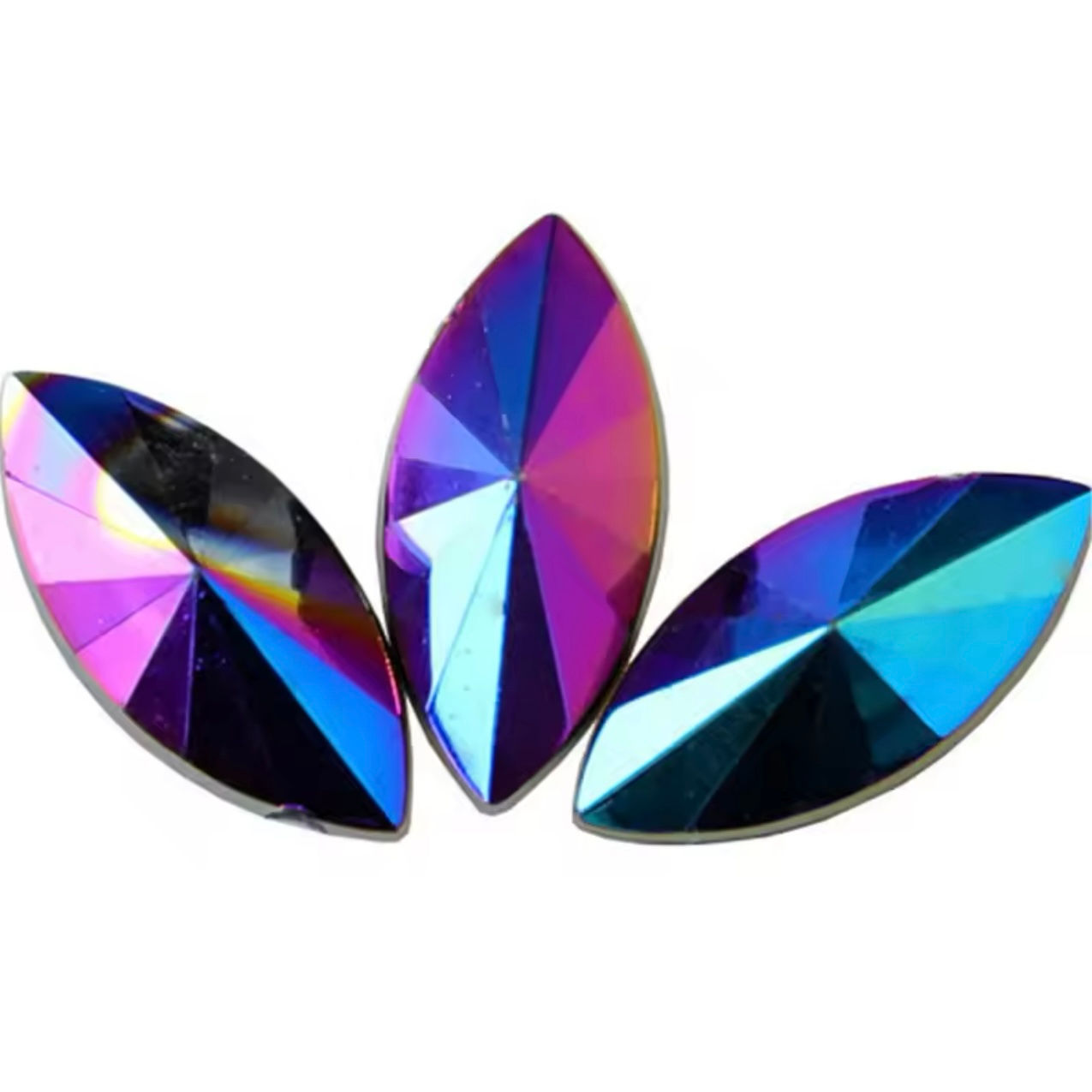 Marquise Acrylic Gem - Jet Black AB 