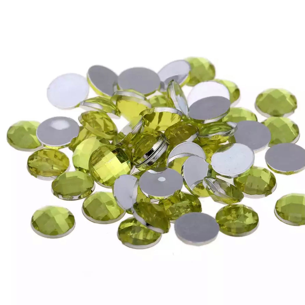 Round Acrylic Gem - Citrine Yellow