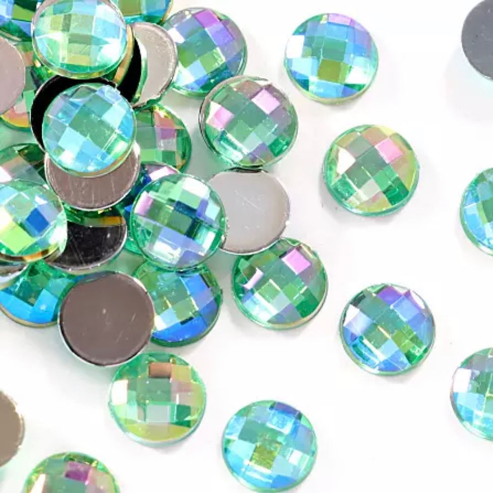 Round Acrylic Gem - Green AB