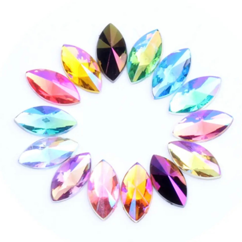 Thumbnail: Marquise Acrylic Gem - Orange AB