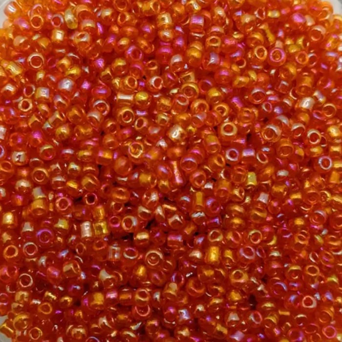 3mm Seed Beads - Orange AB