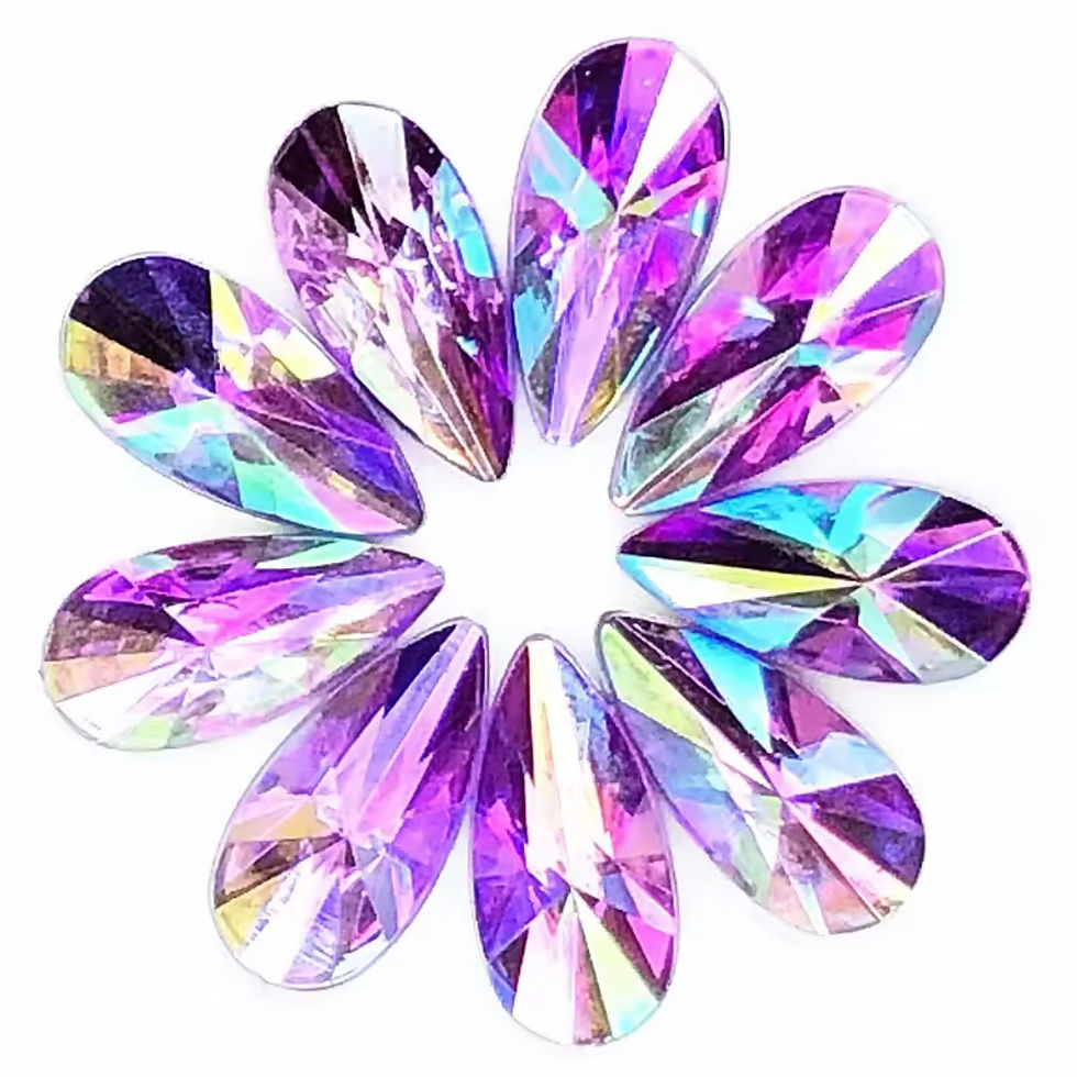 Thumbnail: Teardrop Acrylic Gem - Light Amethyst Purple AB