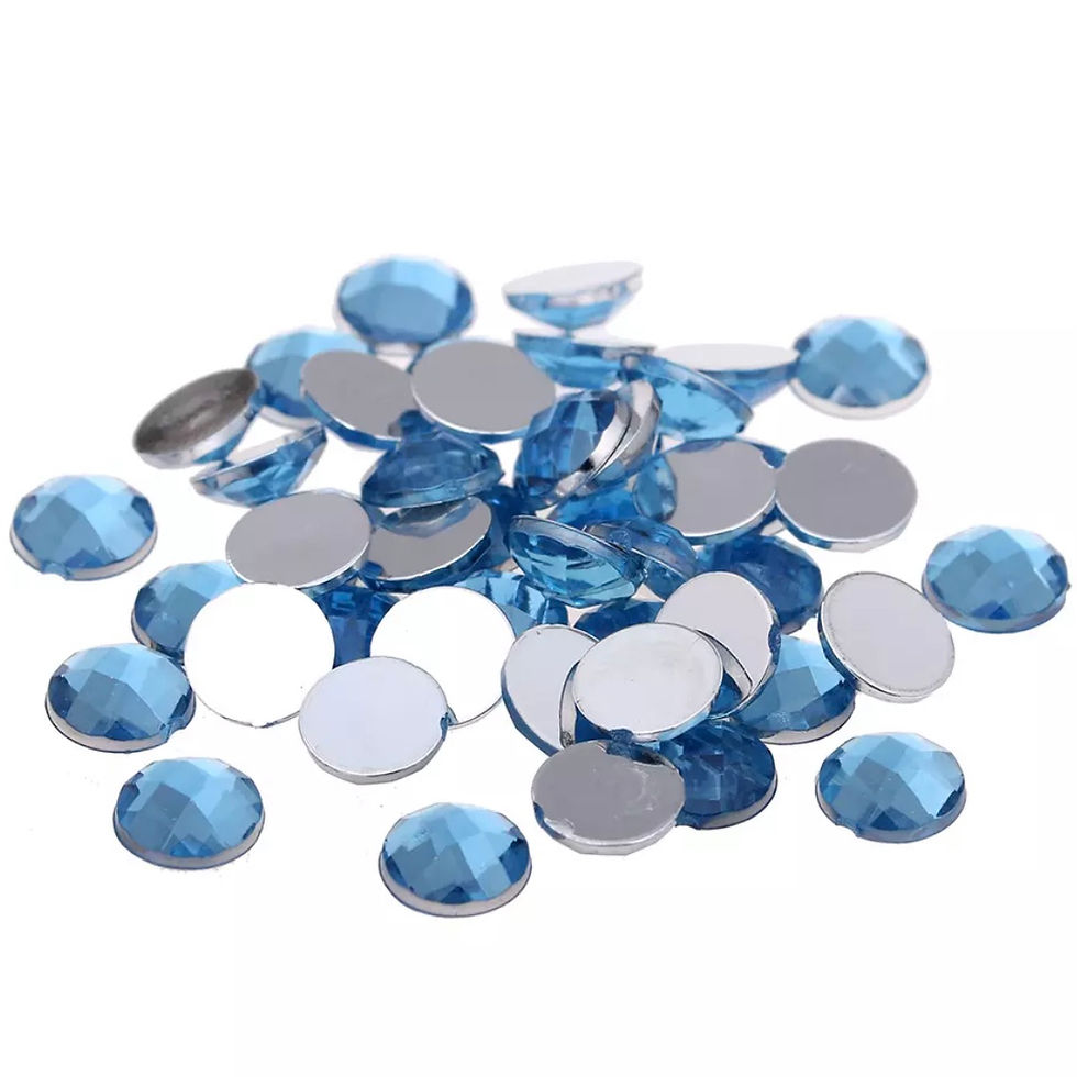 Round Acrylic Gem - Light Blue