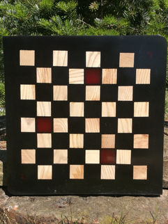 chess board ash  black red epoxy