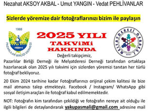 2025 Yılı Ortak Takvimi İçin Fotoğraf Çağrısı