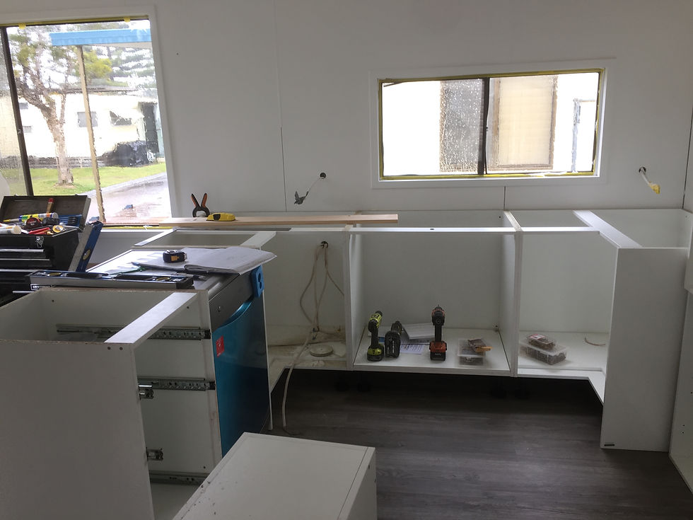 kitchen install Jayco cabin onsite caravan
