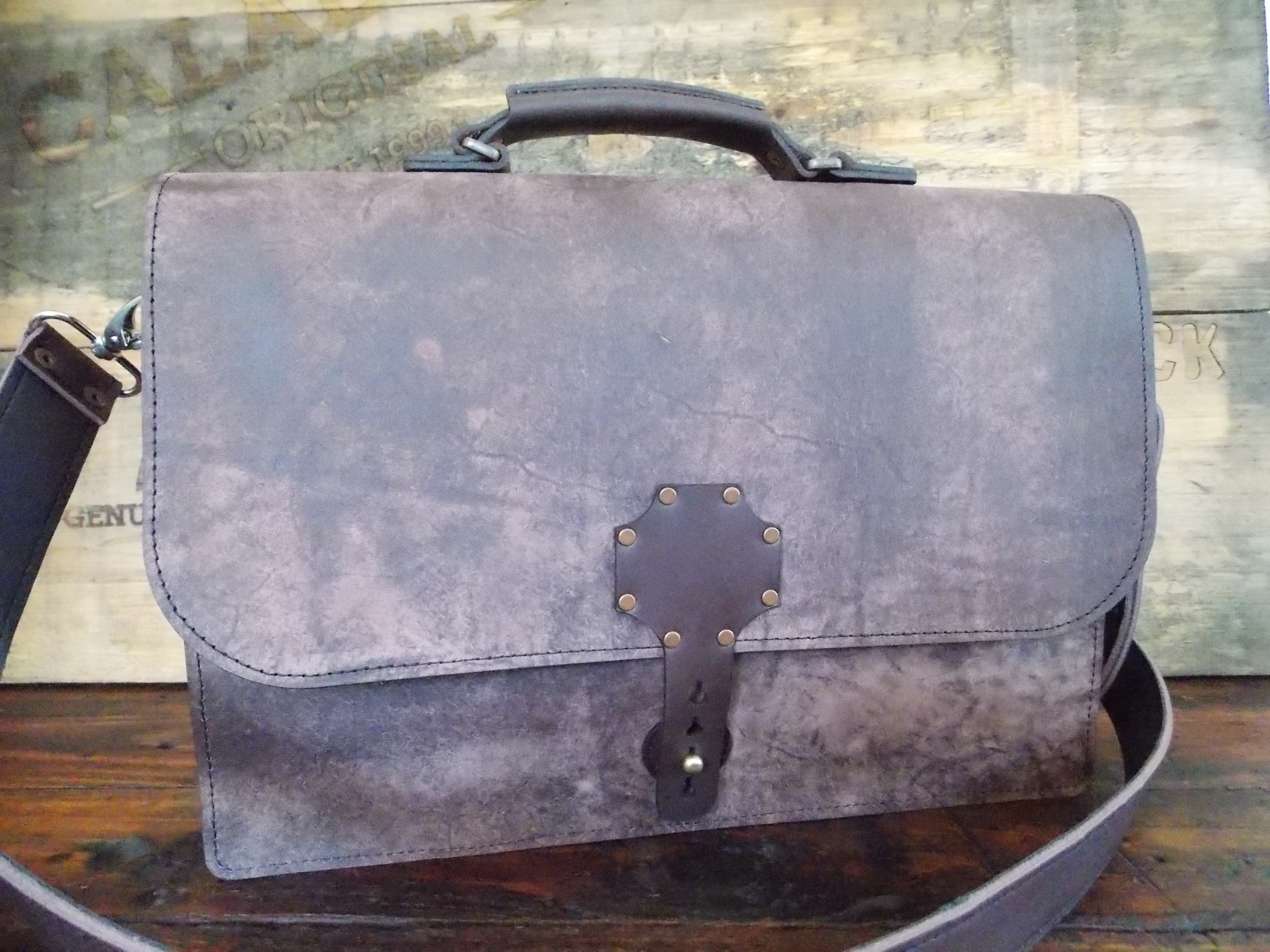 Harley & Quinn Leather Laptop Bag