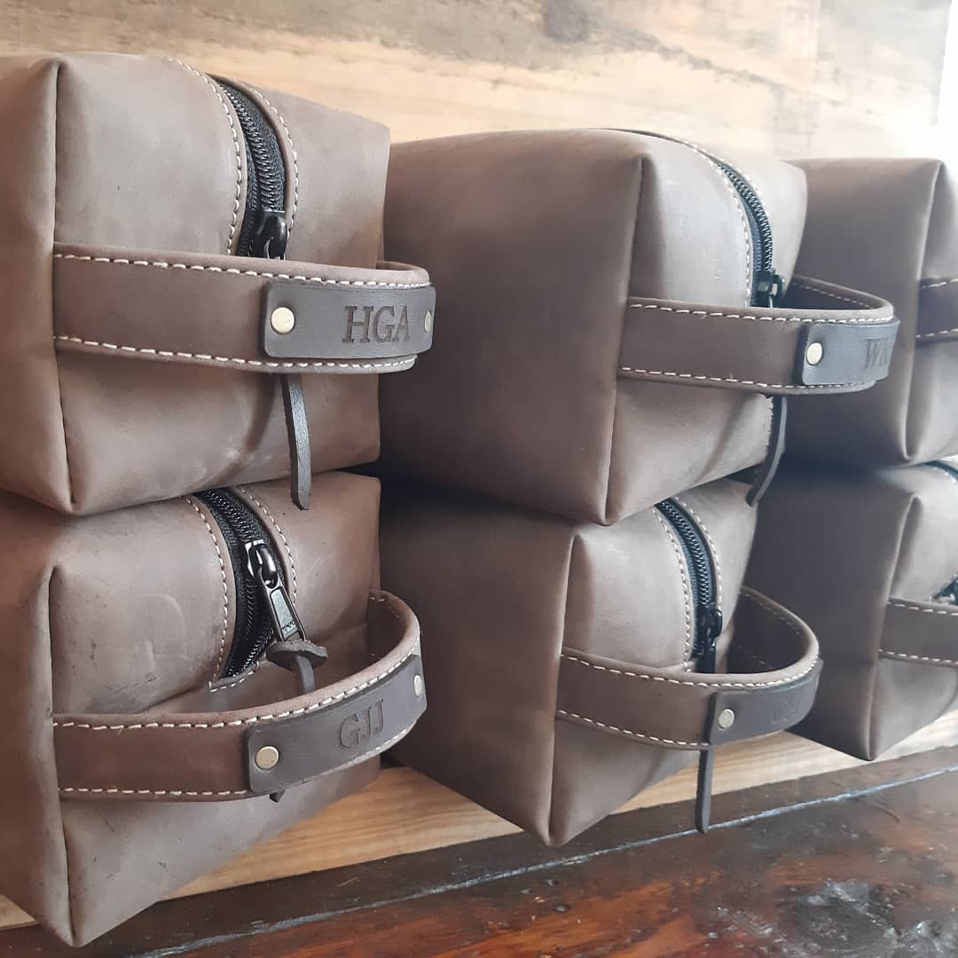 Iced Coffee Leather Toiletry bag