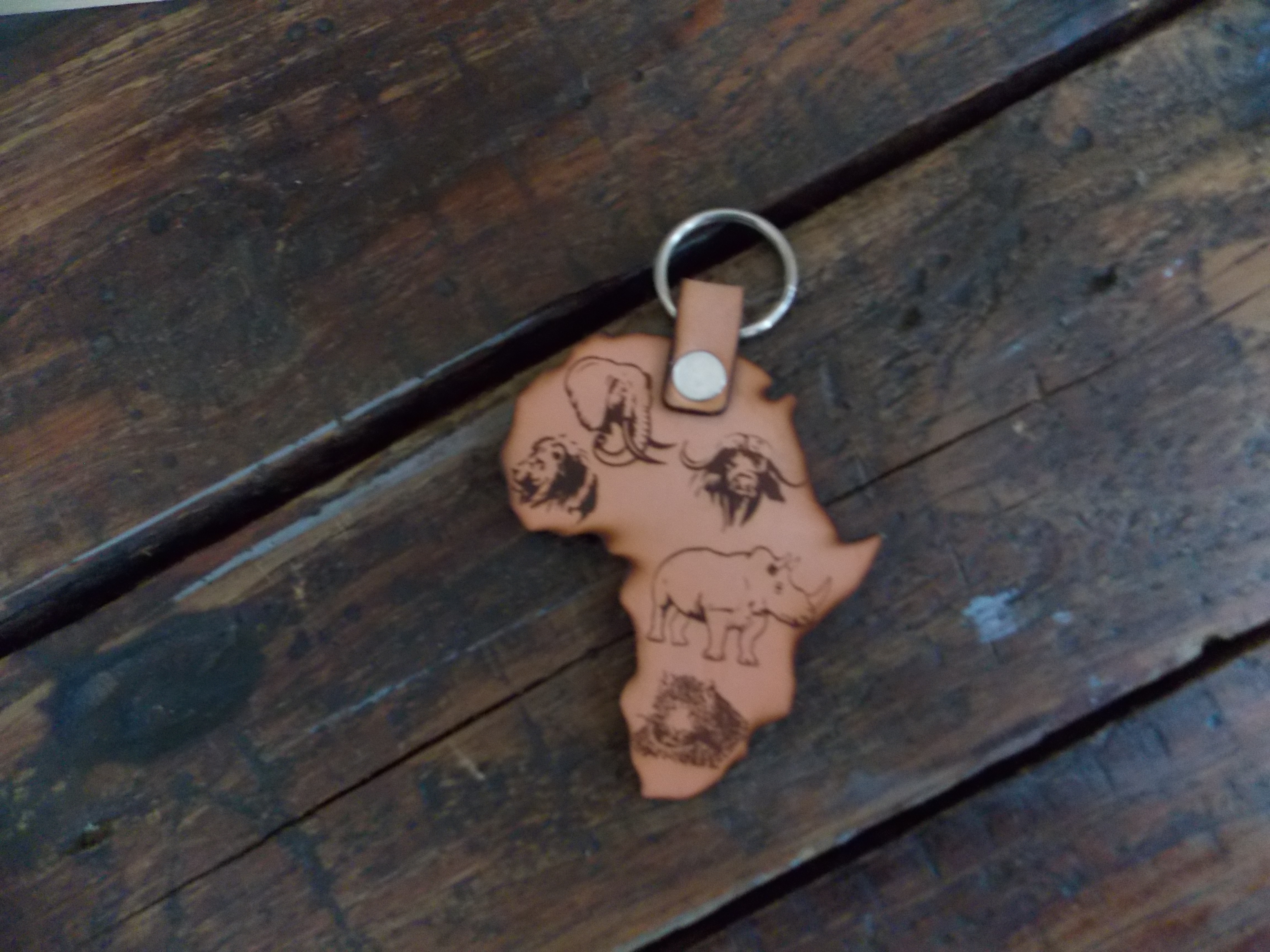 Leather Africa Keyrings