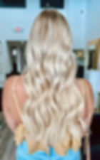 blonde hair color and extensions at amanda major the studio