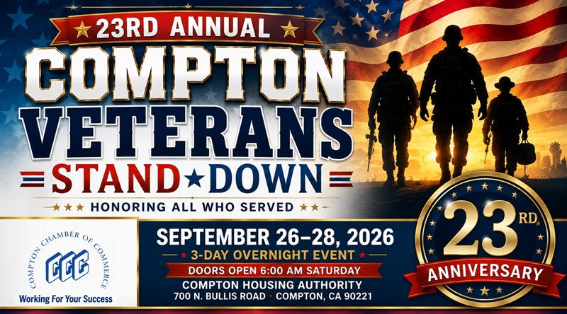 Save the Date: 23rd Annual Compton Veterans Stand Down Scheduled for September 26–28, 2026