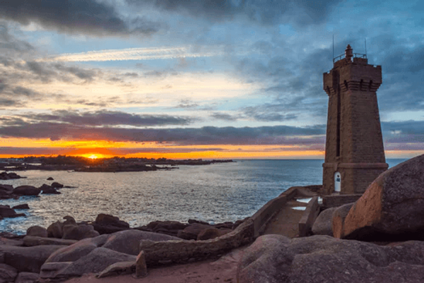 Côte de Granit Rose This 10 km long stretch from Perros-Guirec to Trébeurden is known as the Pink Granite Coast for the huge blocks of pink rock polished by the Atlantic that line its shores.