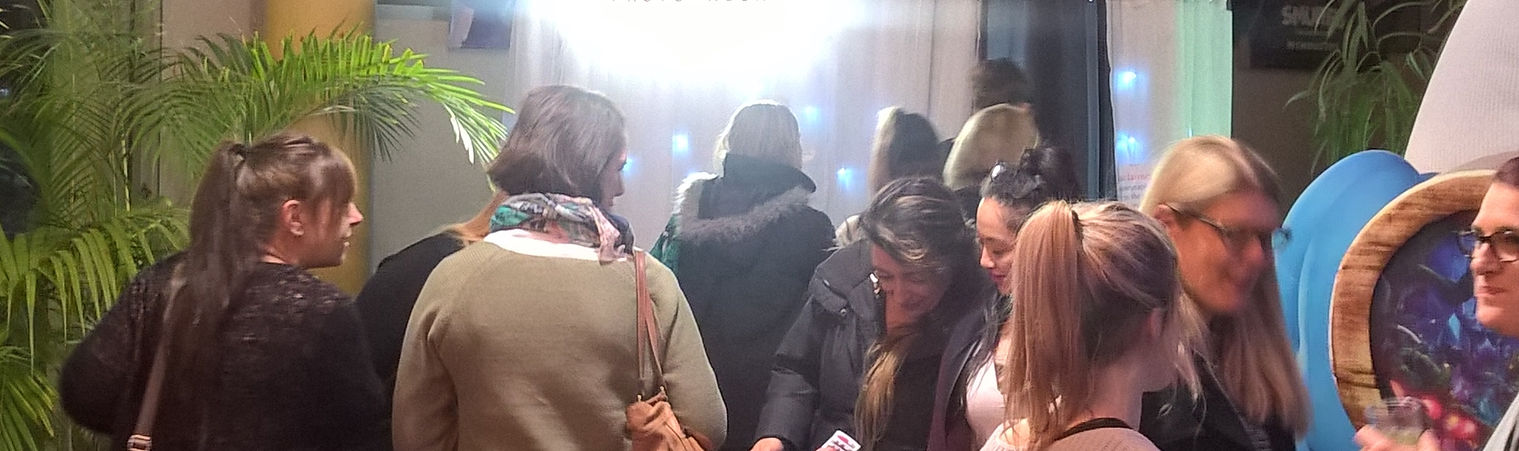 Line up to photo booth