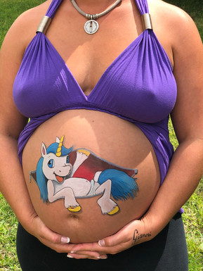 Belly painting licorne de poche