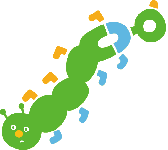 斜めに動く青虫
