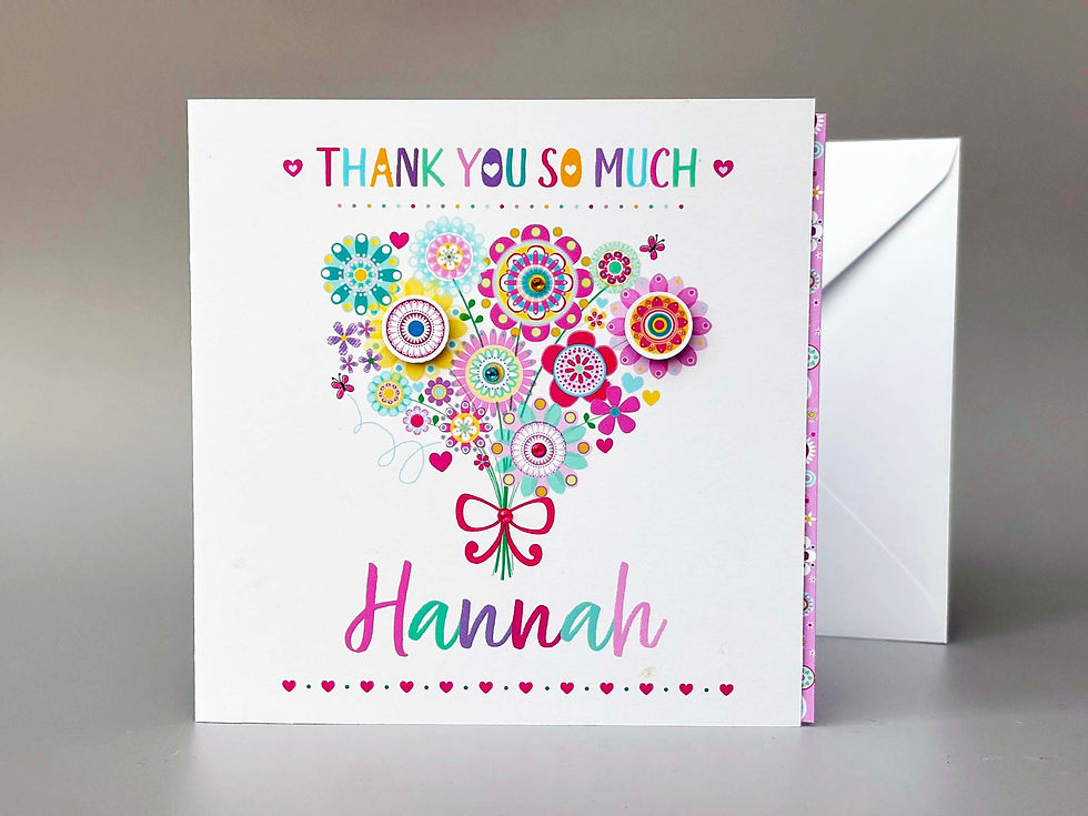 Personalised thank you card