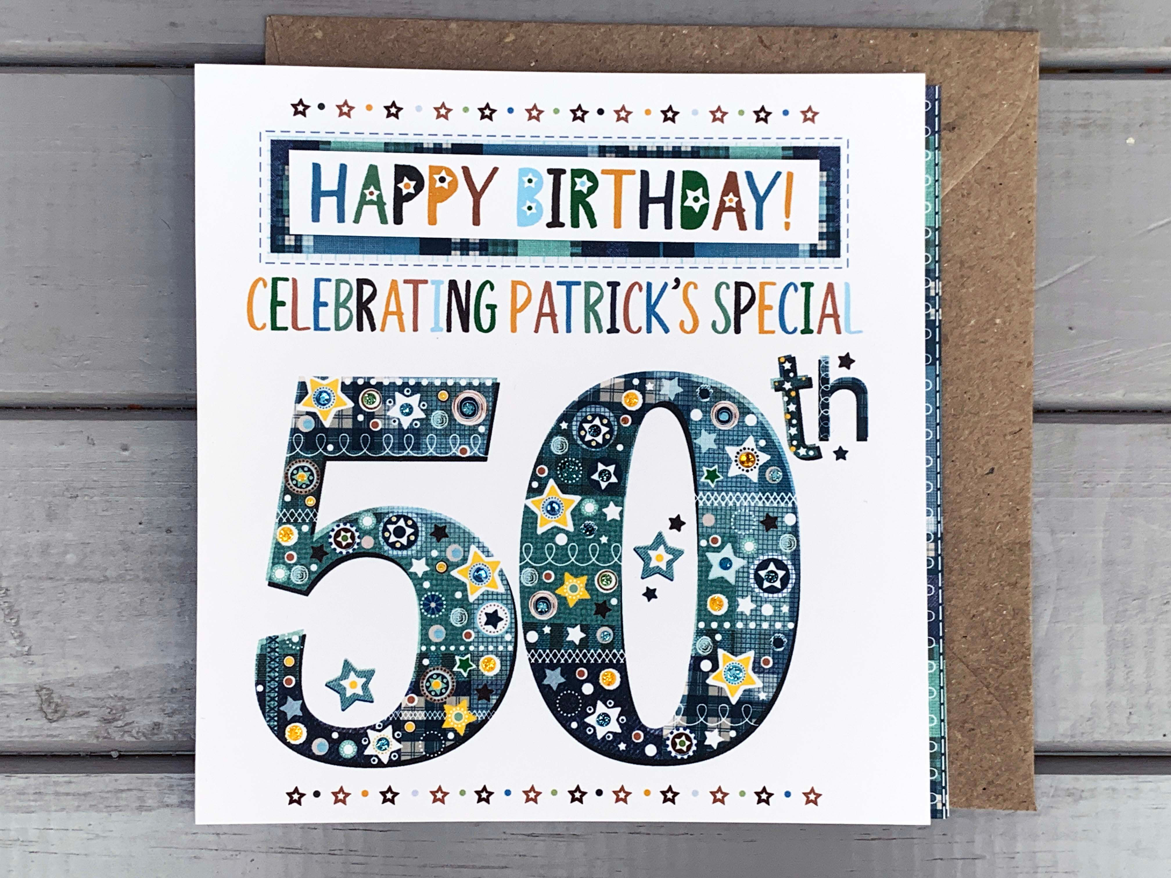 50th birthday personalised card