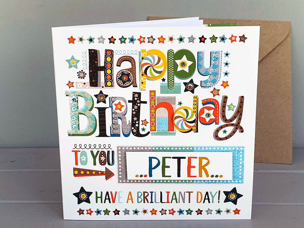 Thumbnail: Happy Birthday to you colourful and personalised  card