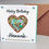 Thumbnail: Personalised Blue & Brown love Heart Happy Birthday Card