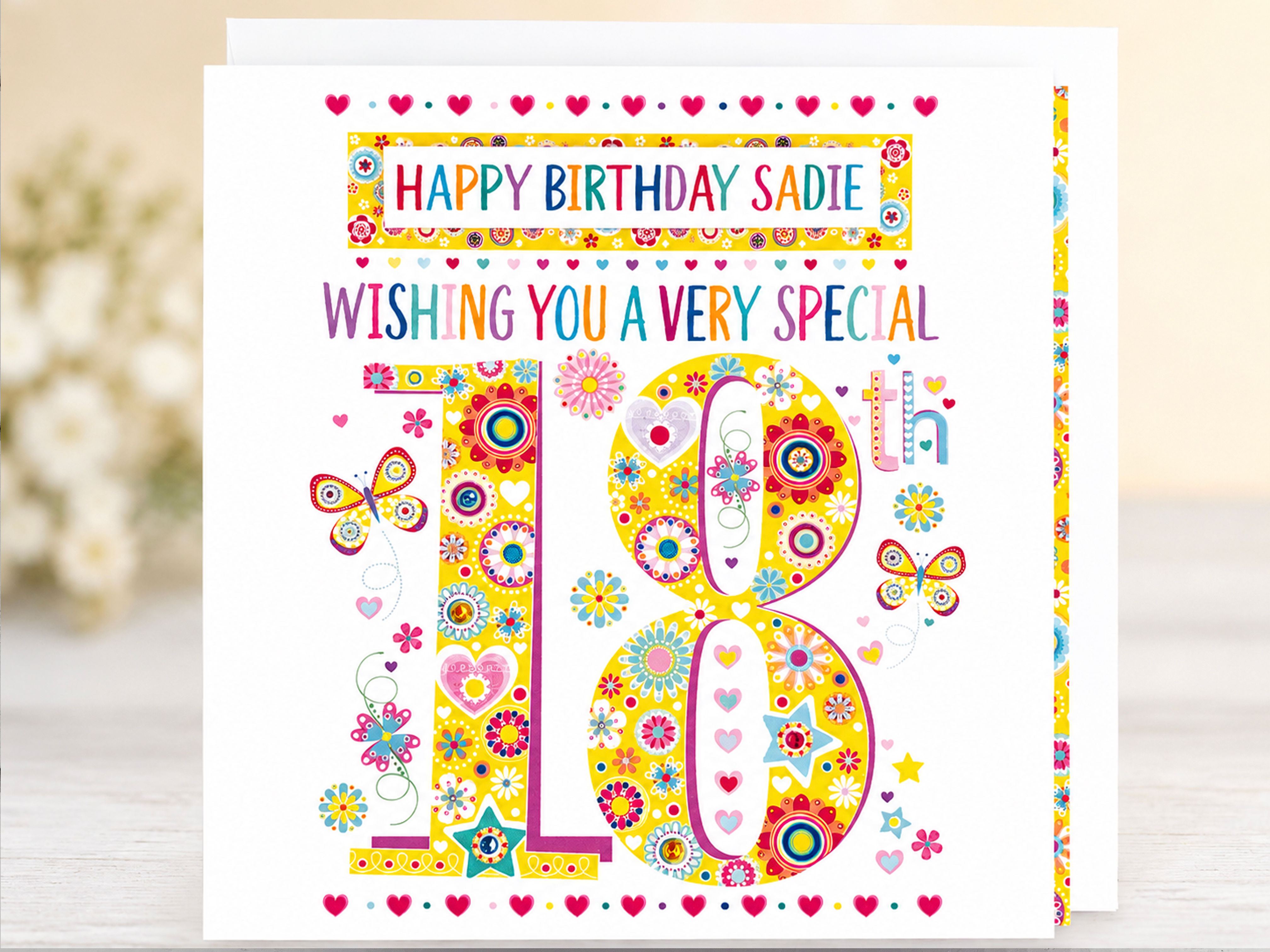 Personalised 18th Birthday Card for Her | Handmade Milestone Birthday Card