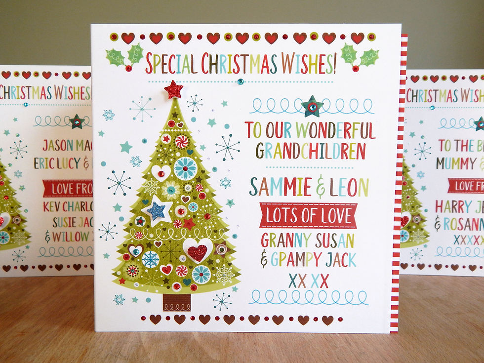 Thumbnail: Personalised Special Christmas tree cards (pack of 3)