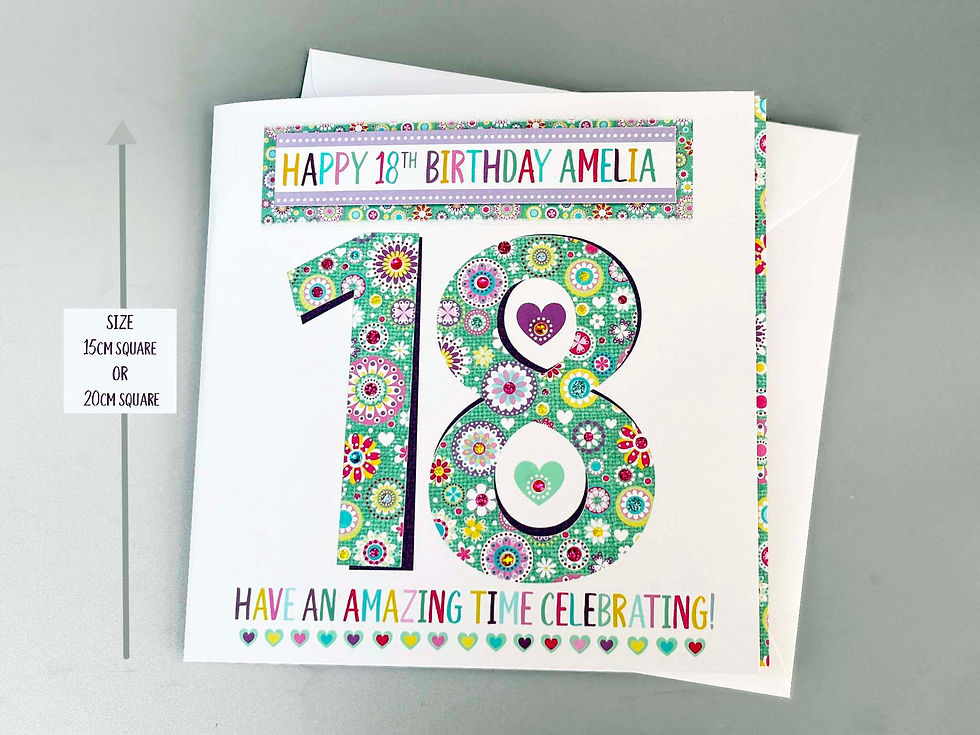 Personalised 18th Birthday Card bigger size option