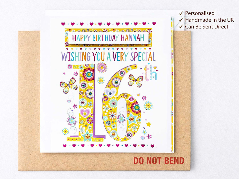 Thumbnail: Personalised 16th Birthday Card | Handmade Special 16th  Milestone