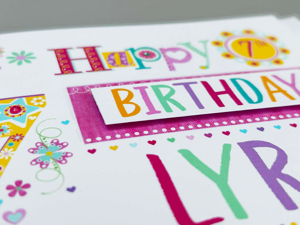 Thumbnail: personalised happy 7th birthday card