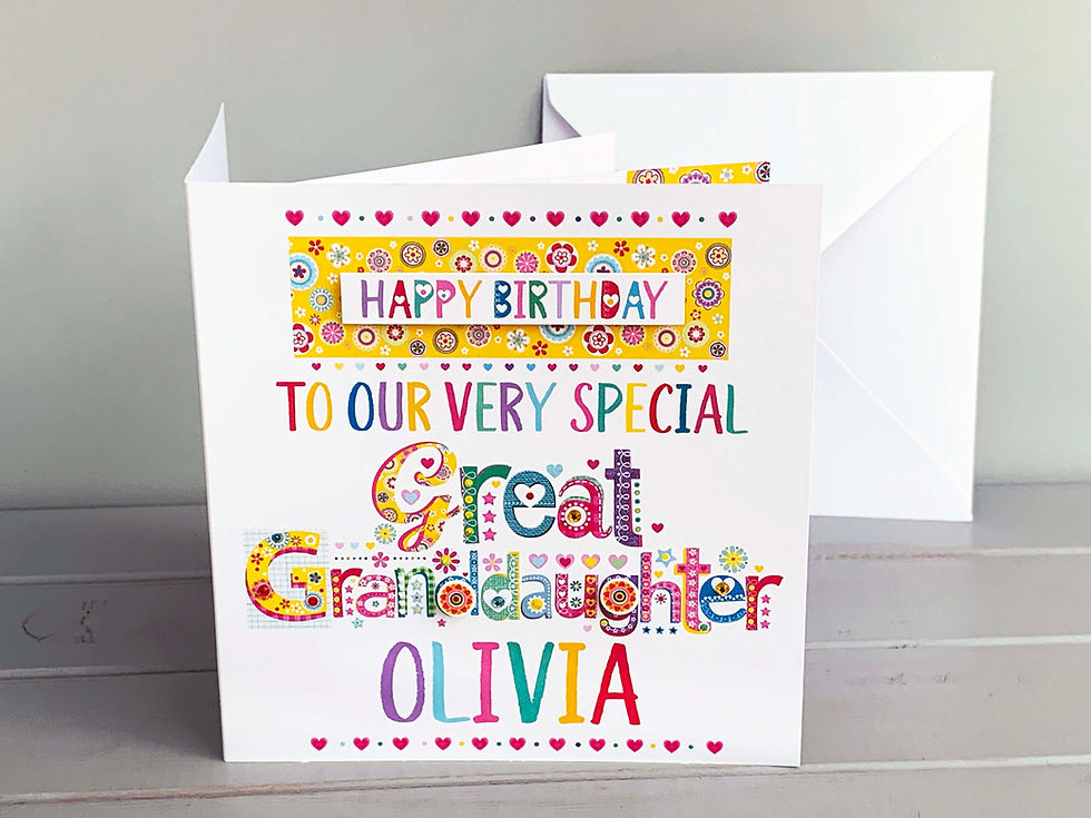 Thumbnail: Great Granddaughter personalised birthday card