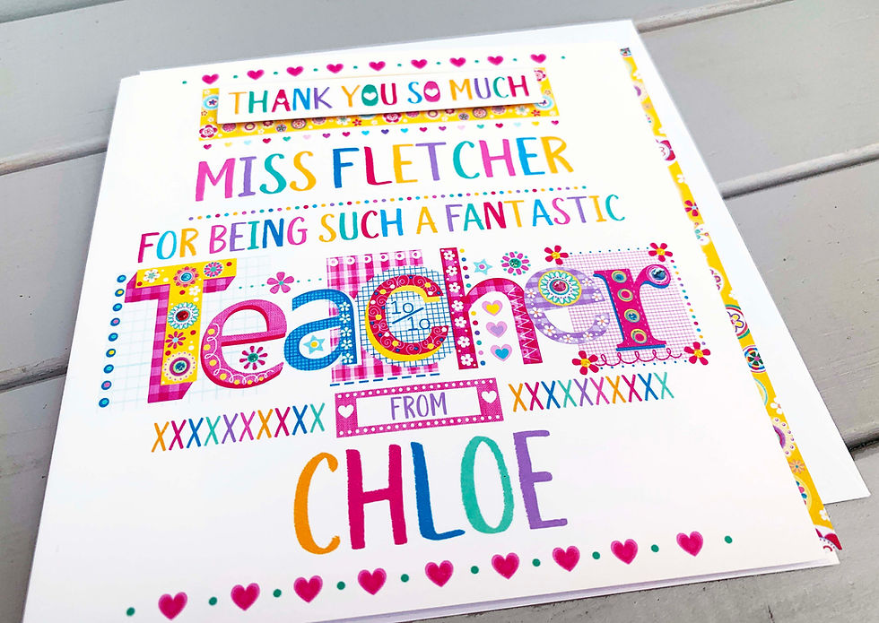 Thumbnail: Personalised Teacher Thank You Card – Custom Name & Message