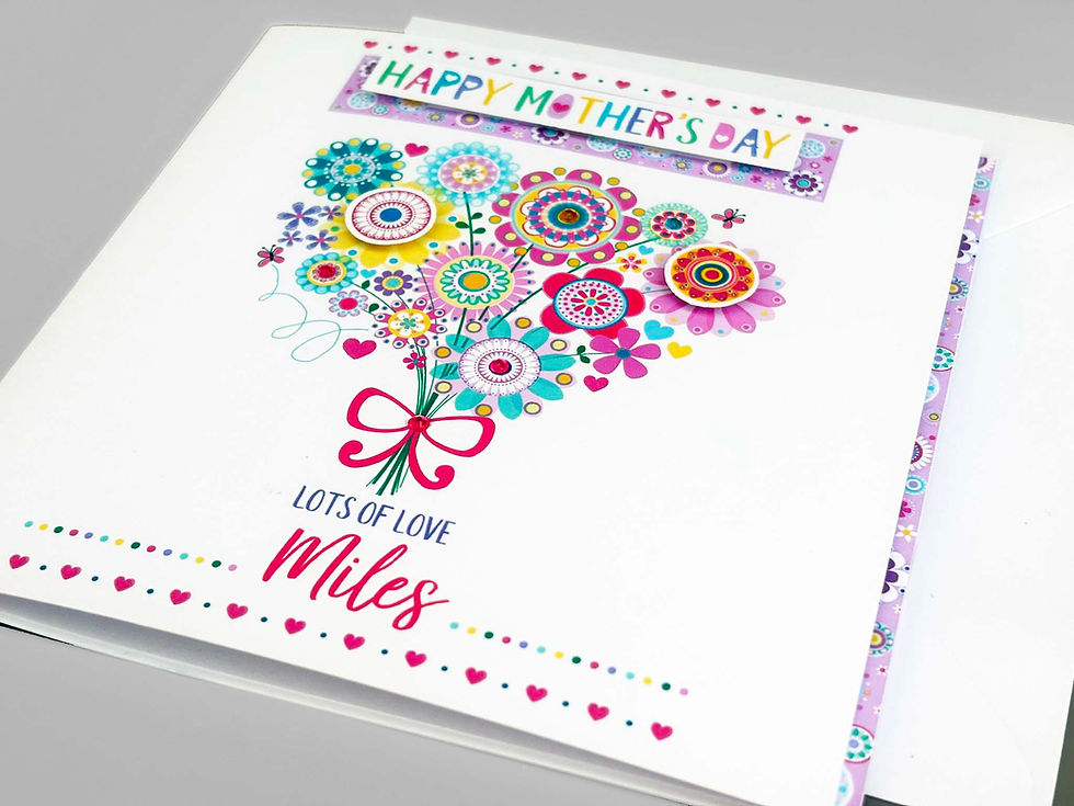 Thumbnail: Happy Mother's Day personalised card -sweet flower bouquet