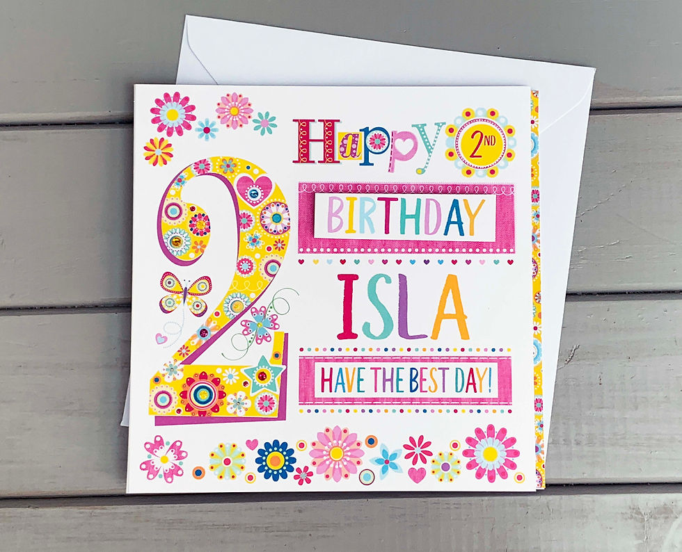 Thumbnail: Personalised second happy birthday card