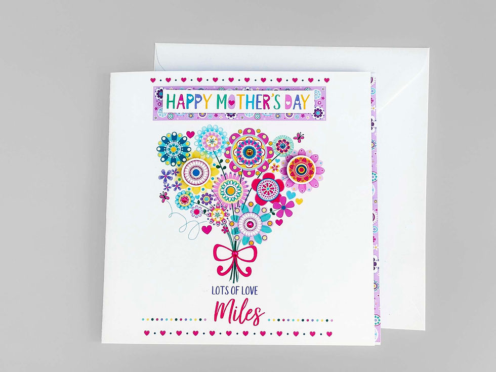 Thumbnail: Happy Mother's Day personalised card -sweet flower bouquet