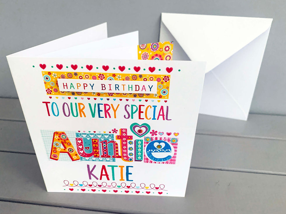 Thumbnail: Auntie Happy Birthday personalised card