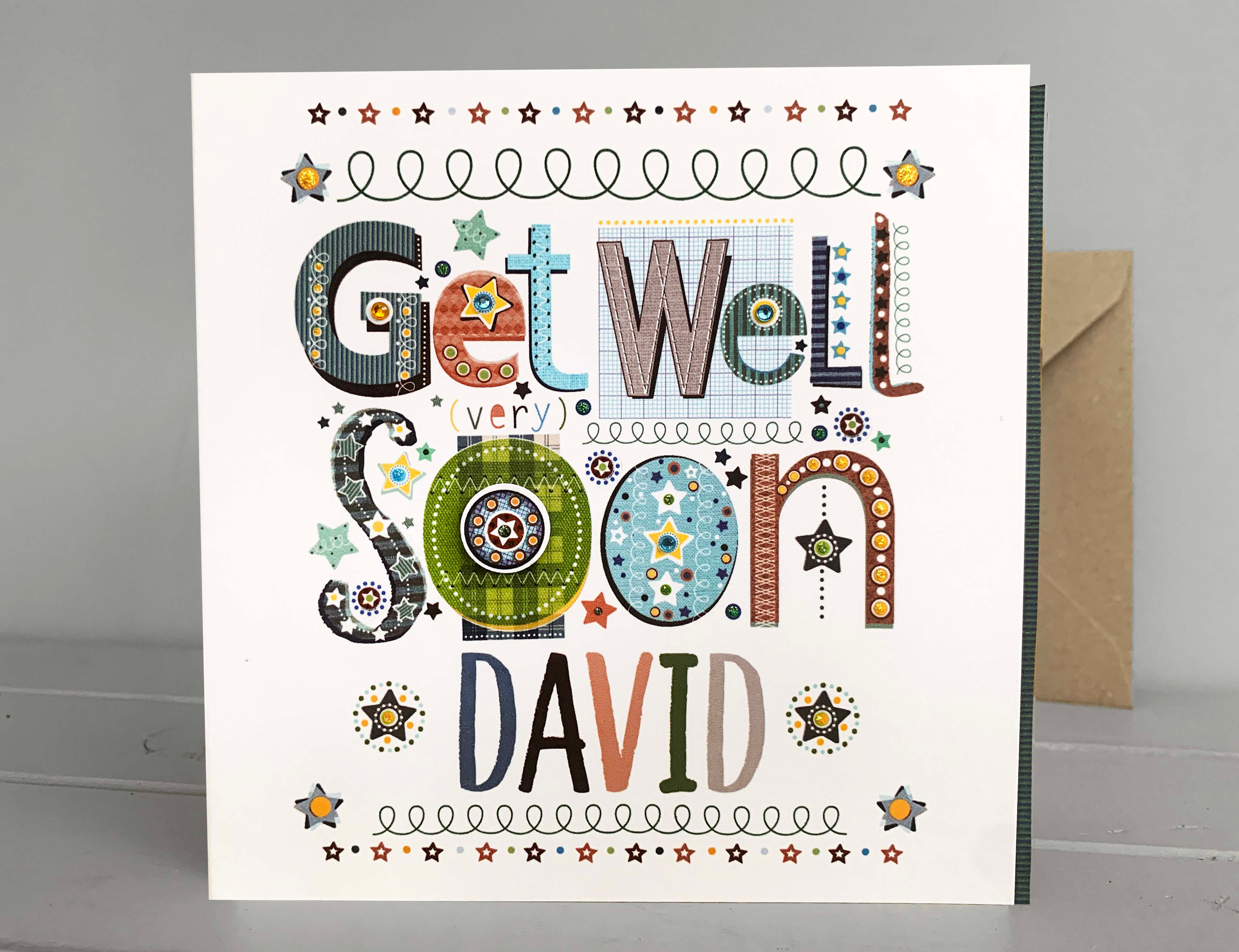 Get well very soon personalised card