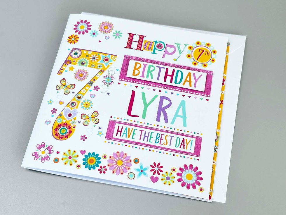 Thumbnail: personalised happy 7th birthday card