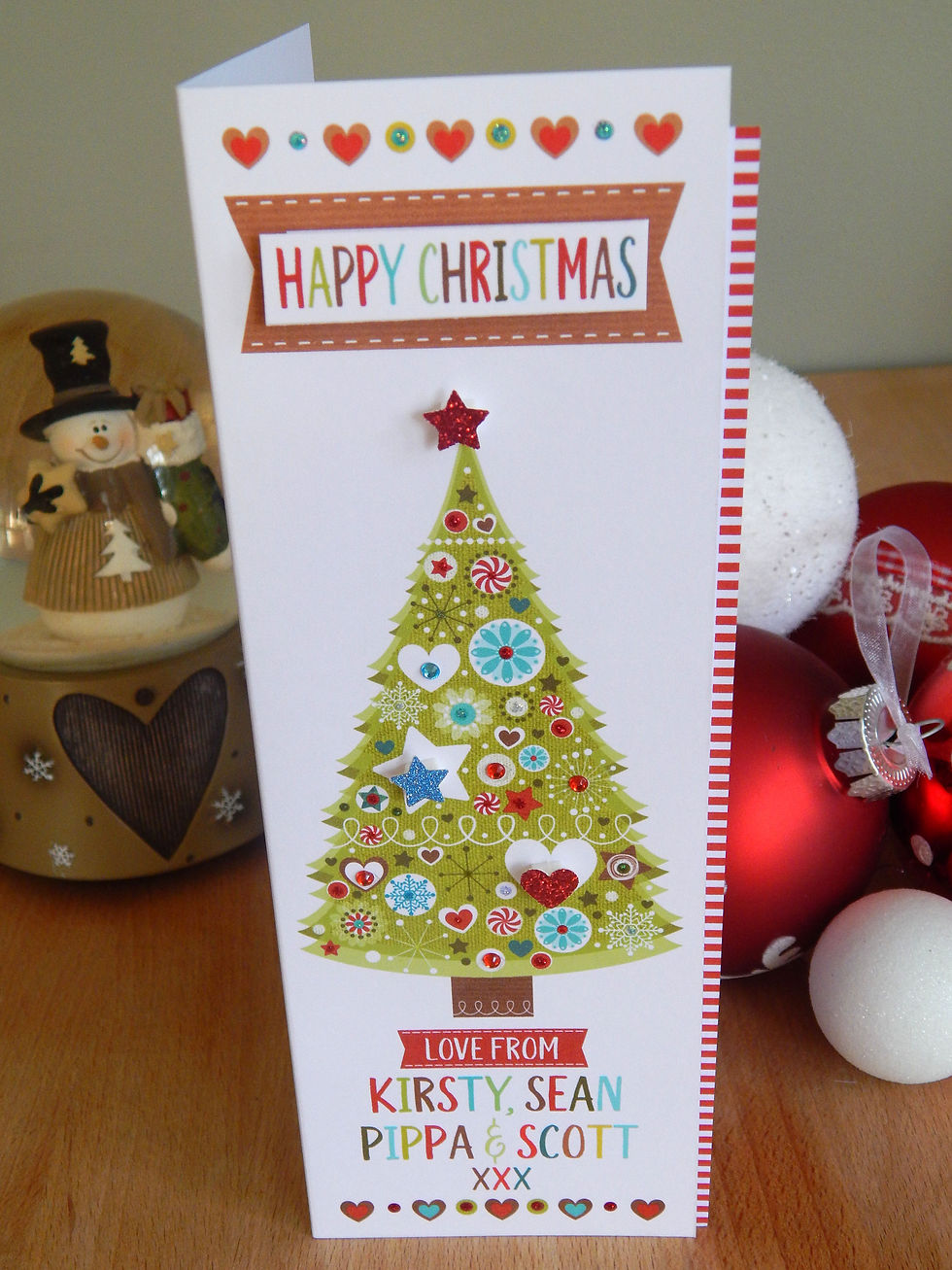 Thumbnail: 5x Tall & slim decorative Christmas tree cards