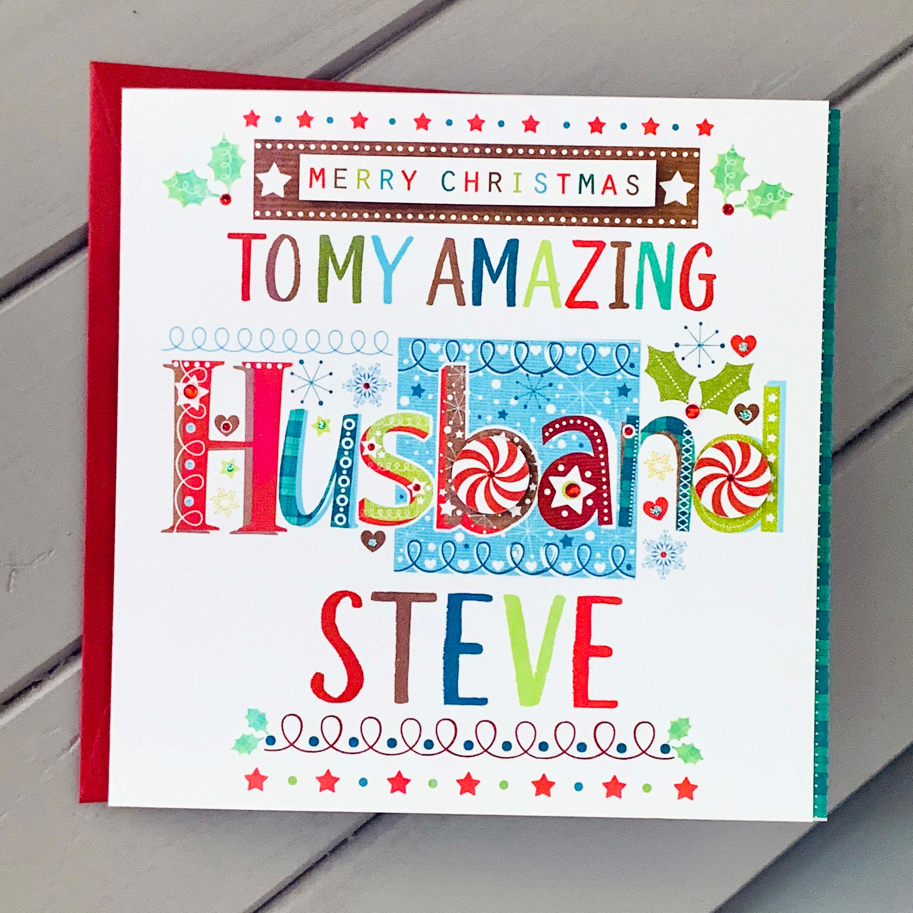 Husband Personalised Christmas Card
