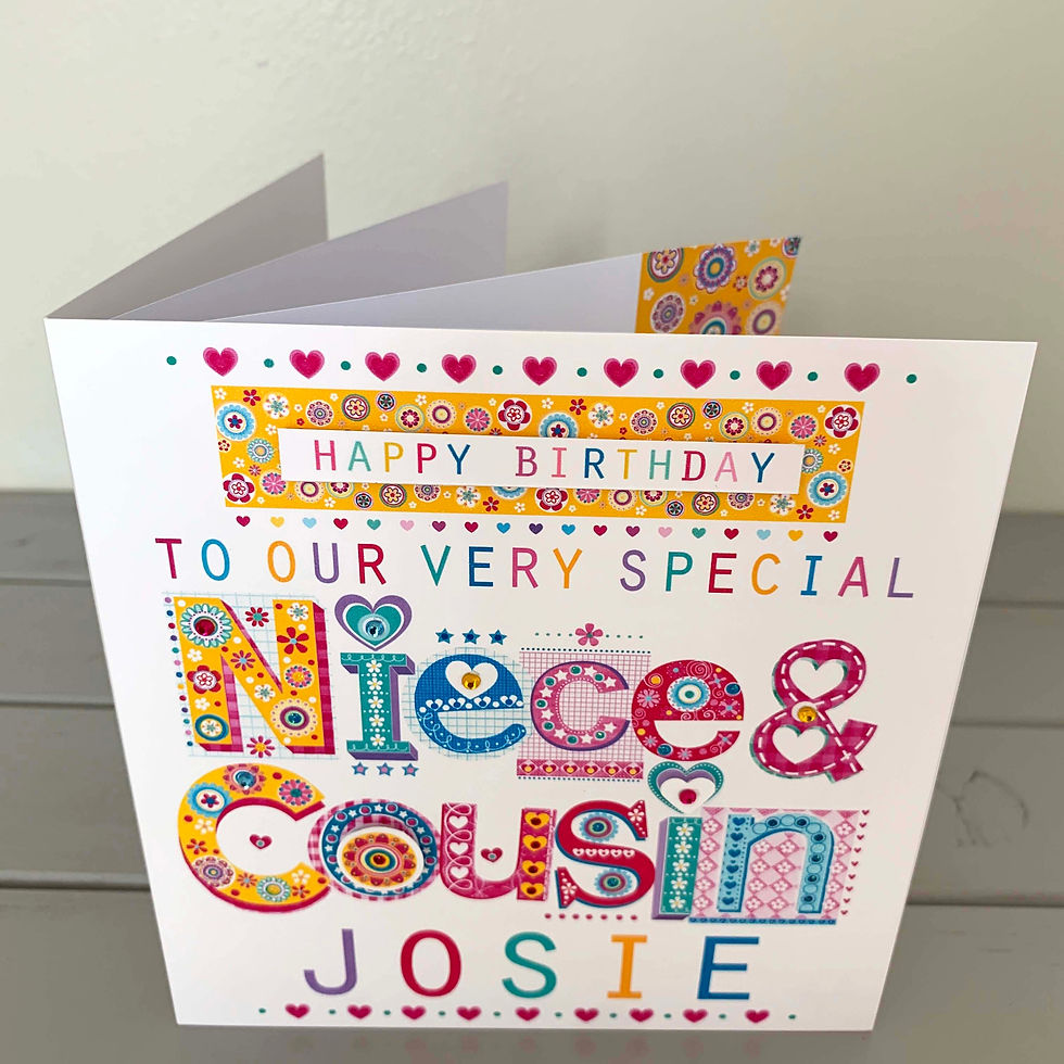 Thumbnail: Happy Birthday Niece & Cousin personalised card