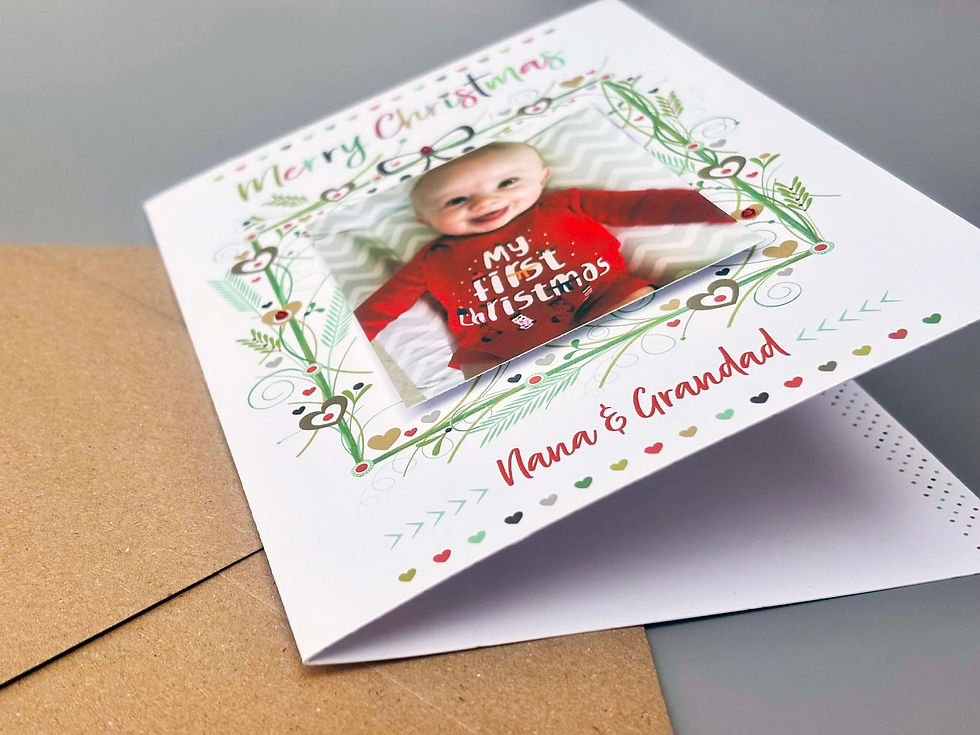 Thumbnail: Personalised Photo Christmas Card – Custom Festive Keepsake with Diamante Detail