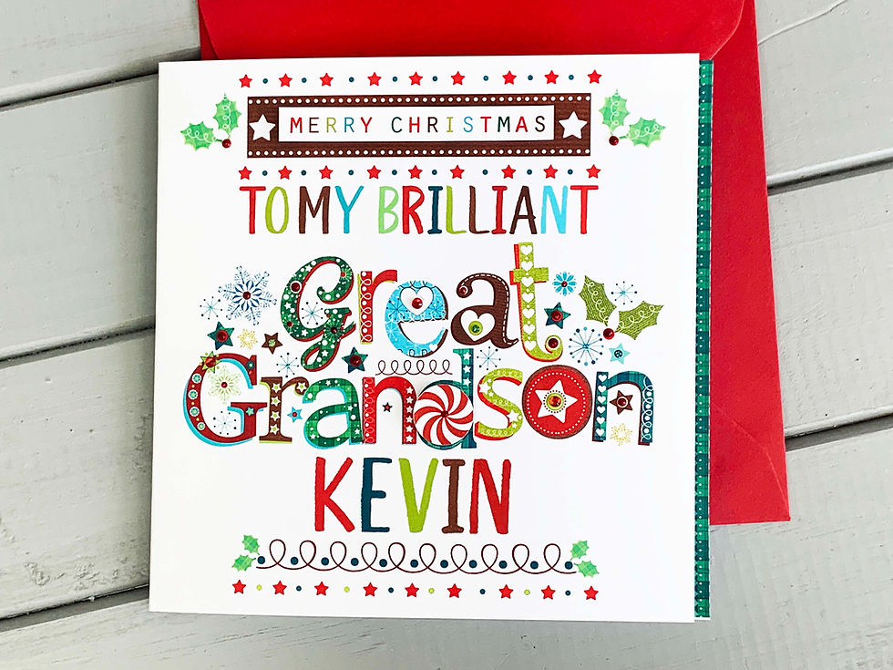 Thumbnail: Great Grandson Personalised Christmas card