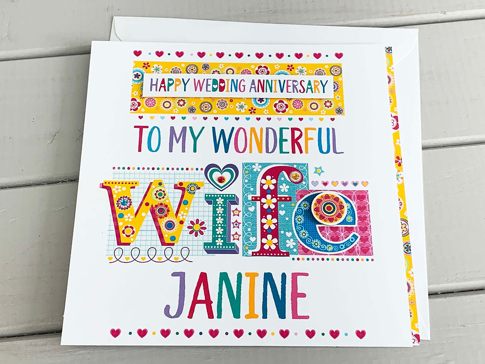 Thumbnail: Wife personalised wedding anniversary card