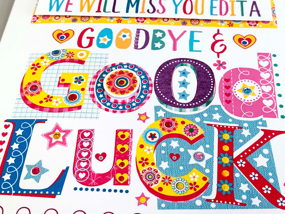 Thumbnail: Personalised Miss you, Goodbye, Good Luck & Keepsake Card
