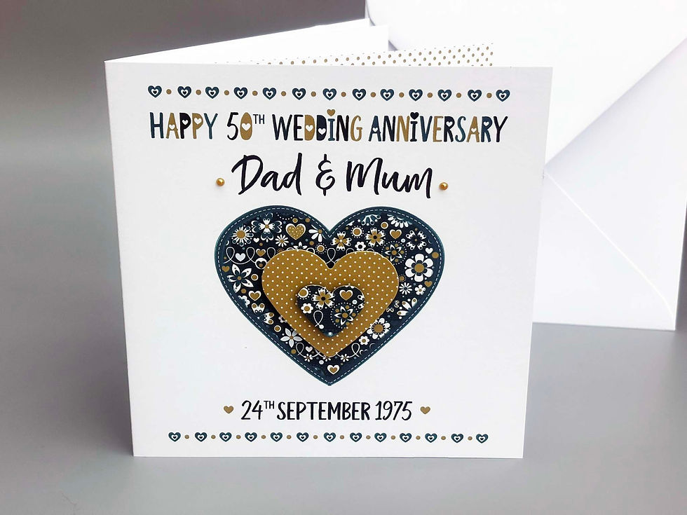 Thumbnail: 50th Golden Wedding Anniversary Personalised Card