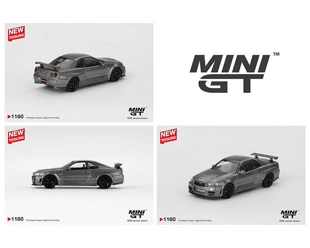Miniatura: Mini Gt Nissan Skyline Gtr R34 Nismo Cinza 1160 2026 Bnr34 #1160