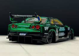 MINI GT Nissan LB-ER34 ブラジル限定　グリーンクローム MINI GT Nissan LB-ER34 ブラジル限定 グリーンクローム Mini GT