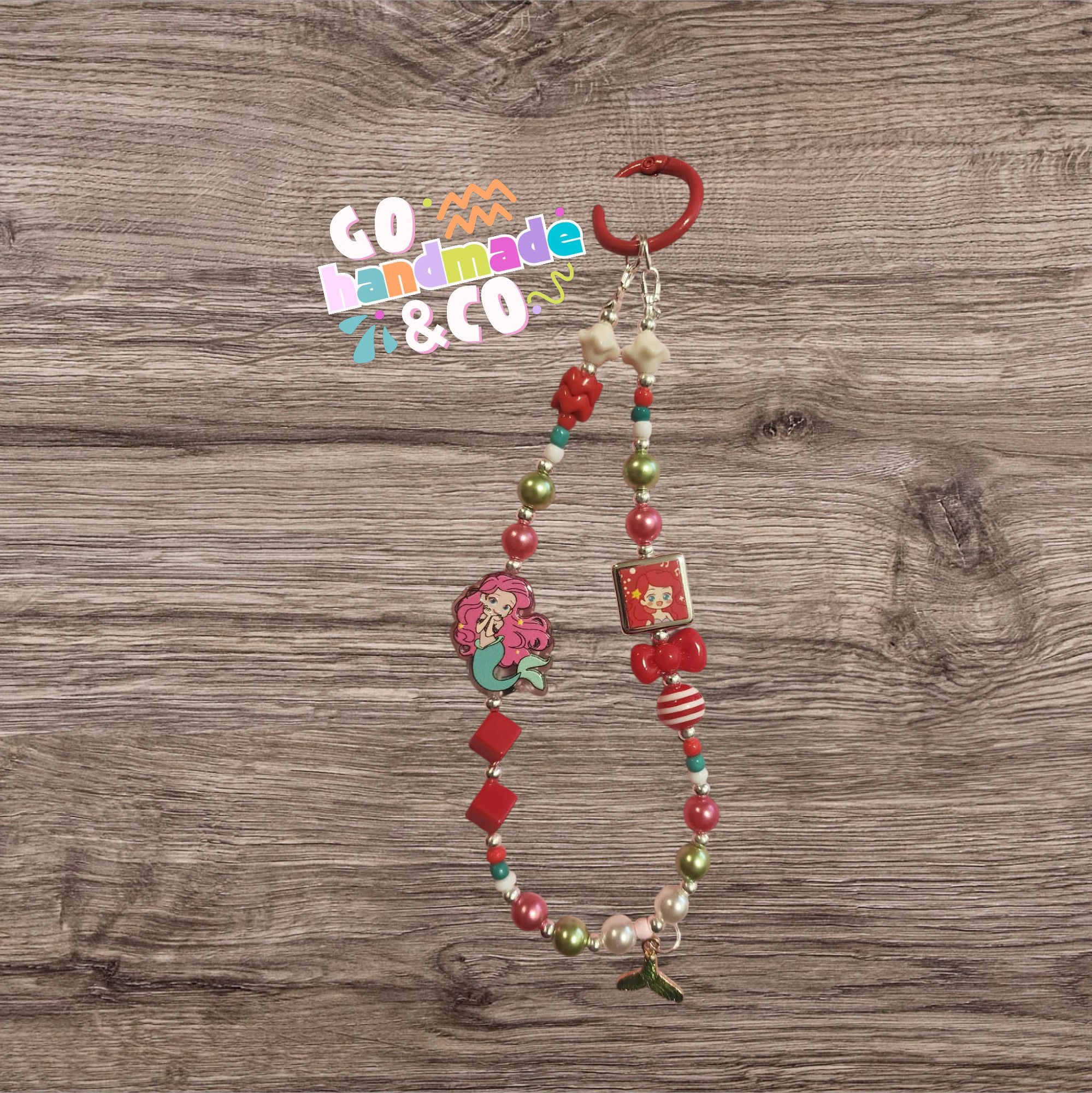 Little Mermaid Inspired Phone Bag Charm