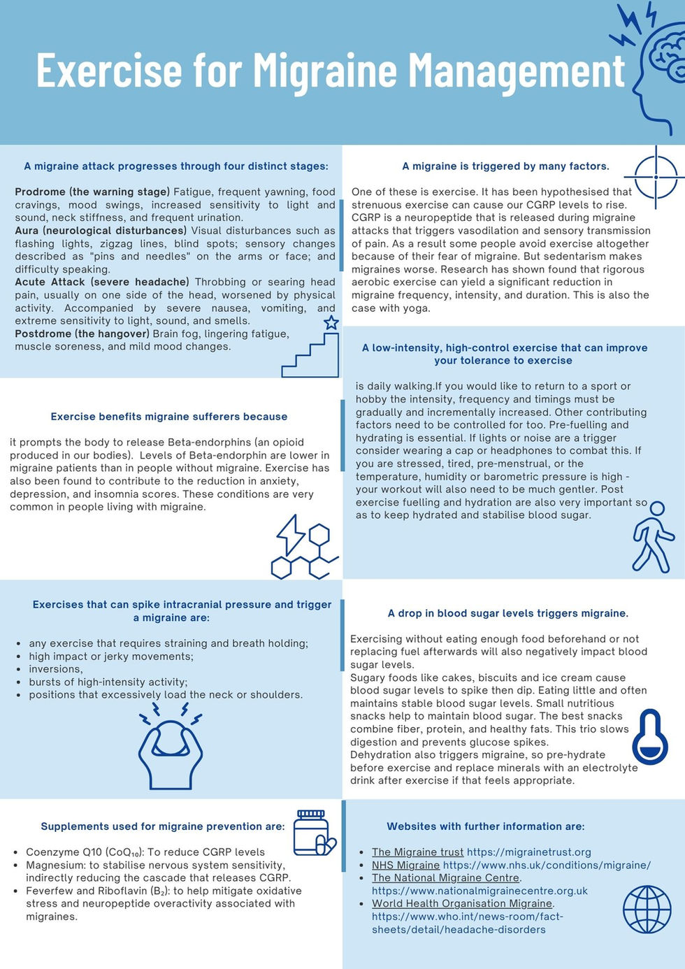 Exercise induced migraines: control for triggers
