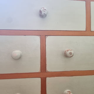 chalk painted pine drawers